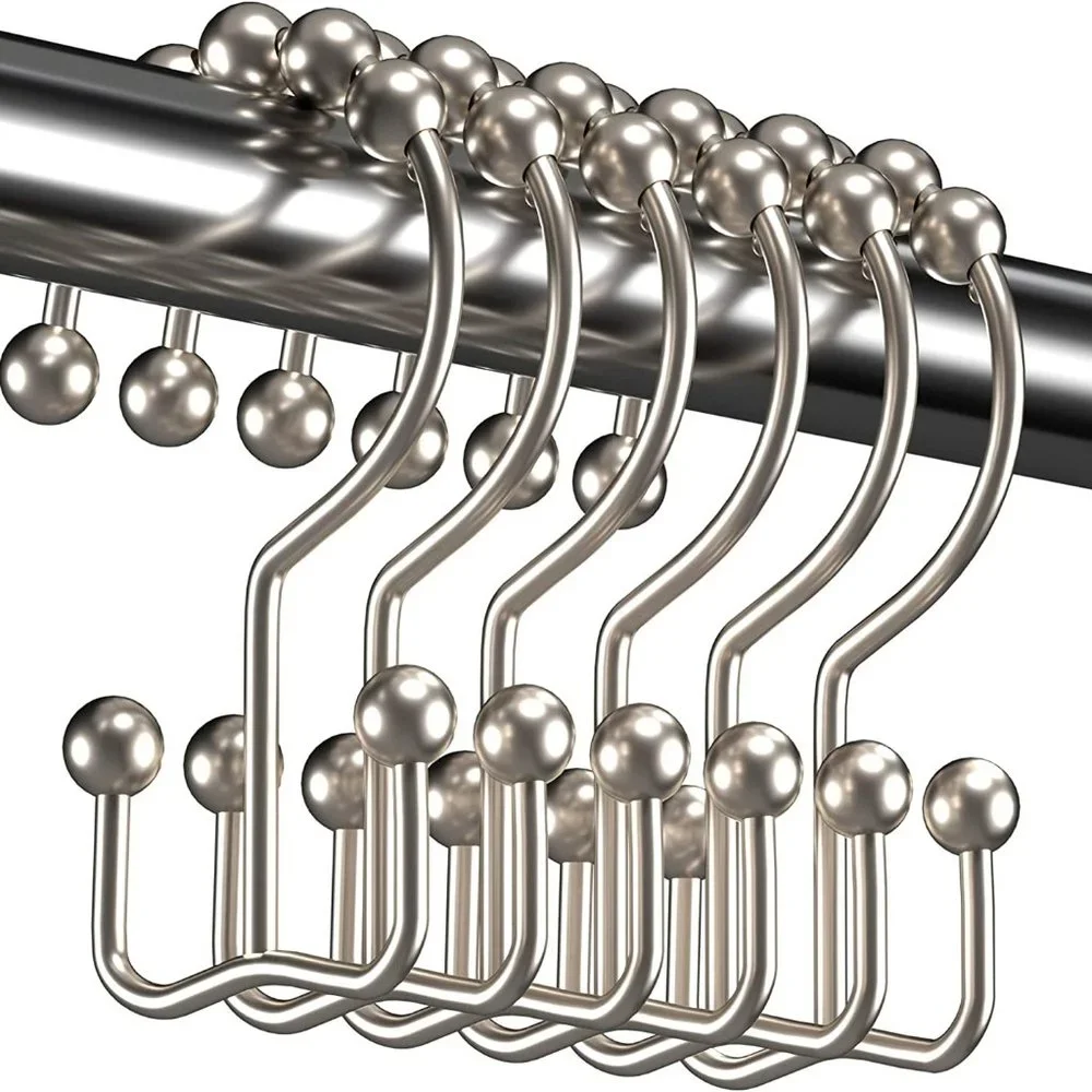 Metal Shower Curtain Hooks (12 ct, New)